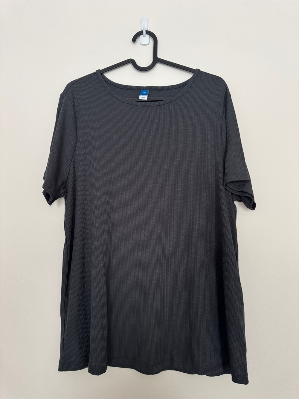 Old Navy Charcoal Ribbed Crew Neck Short Sleeve Tee